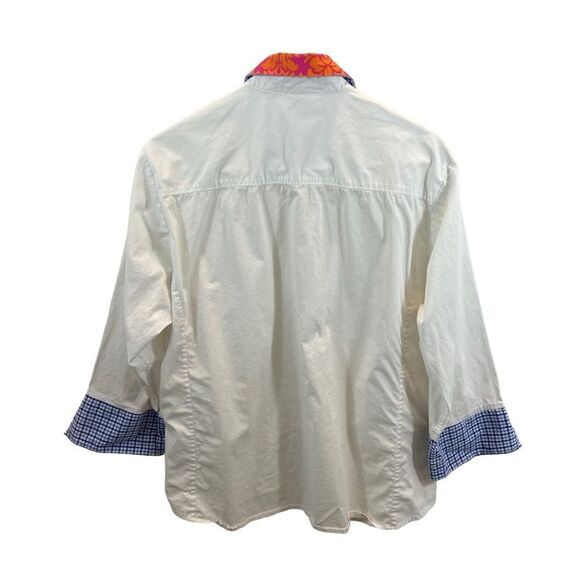 Ladies Pearly Vine Brand Stretch Button Down Blouse with Collar & Cuff Detail XL - Picture 10 of 14